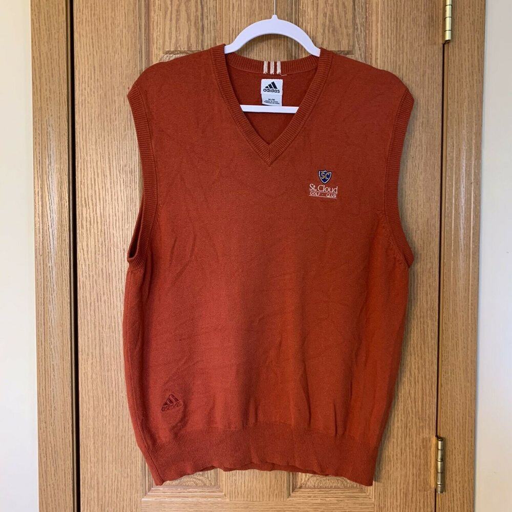 Adidas Sweater Vest Silk Cashmere Blend M At. Cloud Golf Club
